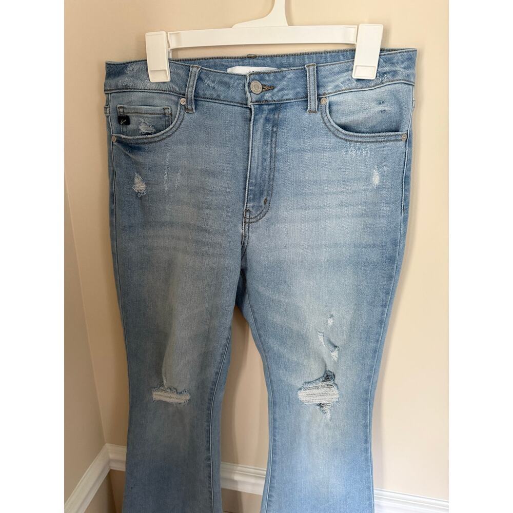 KanCan | Light Wash Denim Flare Distressed Jeans Sz 11/29 Western Preppy - Picture 3 of 9